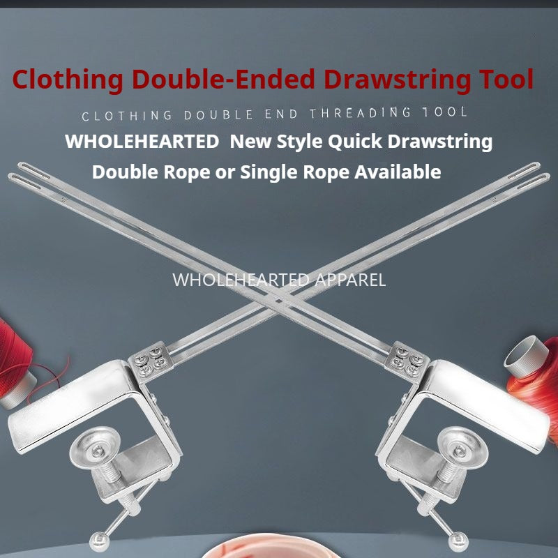 1038★ Outil d'enfilage de corde à double extrémité, aiguille à enfiler à double extrémité, fermeture élastique pour vêtements, ceinture de chapeau, accessoires pour machines à coudre industrielles★