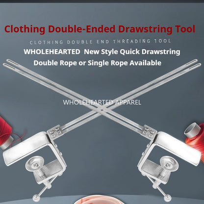 1038★ Outil d'enfilage de corde à double extrémité, aiguille à enfiler à double extrémité, fermeture élastique pour vêtements, ceinture de chapeau, accessoires pour machines à coudre industrielles★