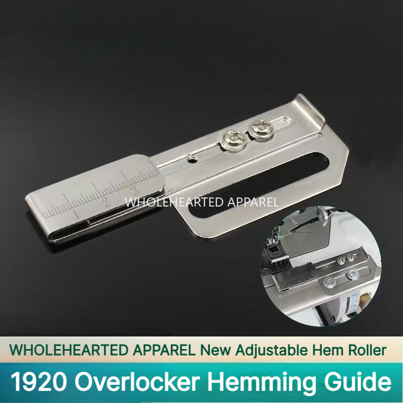 1920★ Adjustable Hemming Folder for 3-Needle 5-Thread Coverstitch Machine, Sewing Attachment.