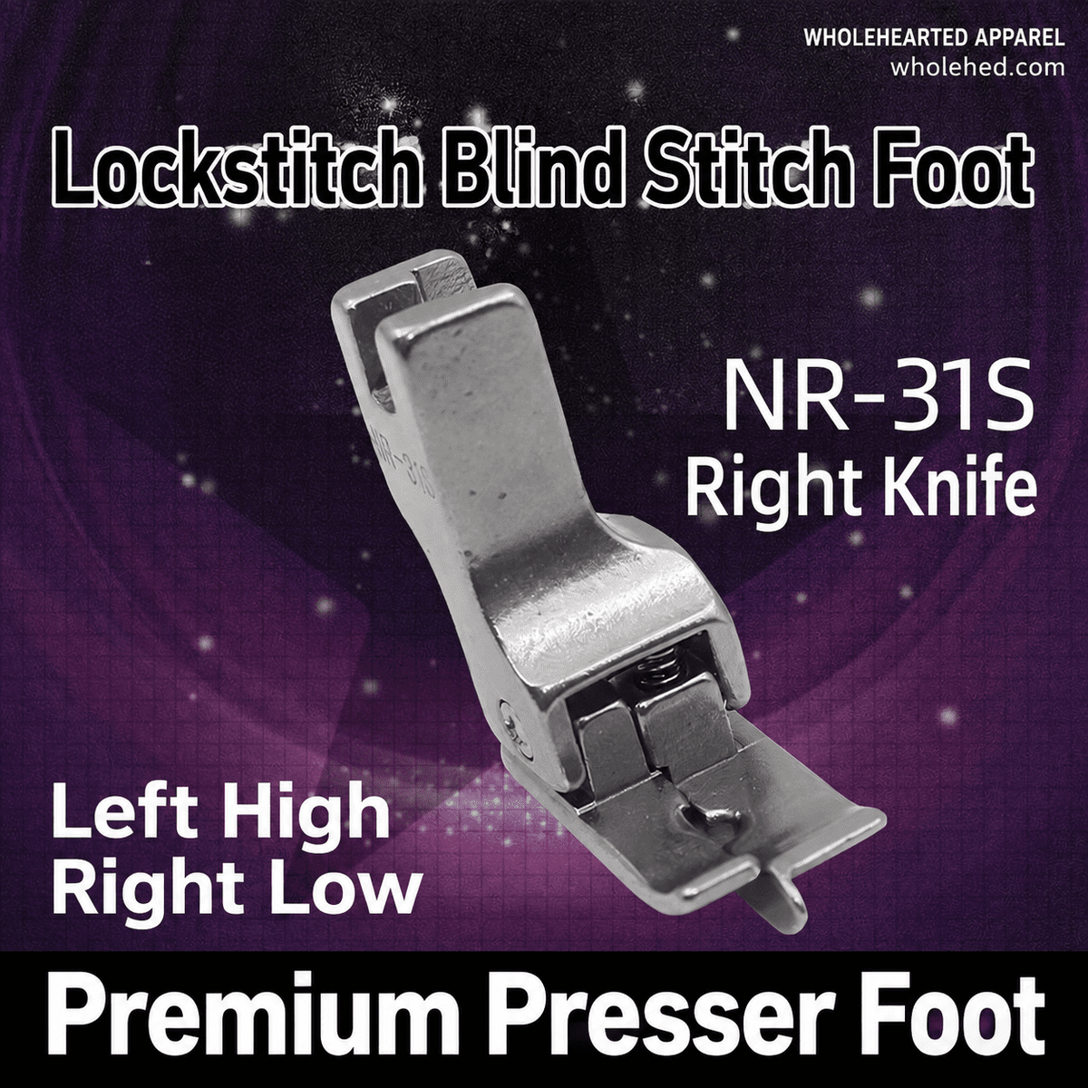 1382★ Daqian All-Steel Stitch-in-the-Ditch High-Low Presser Foot for Computerized Lockstitch Machines, Collar and Waistband Sewing.
