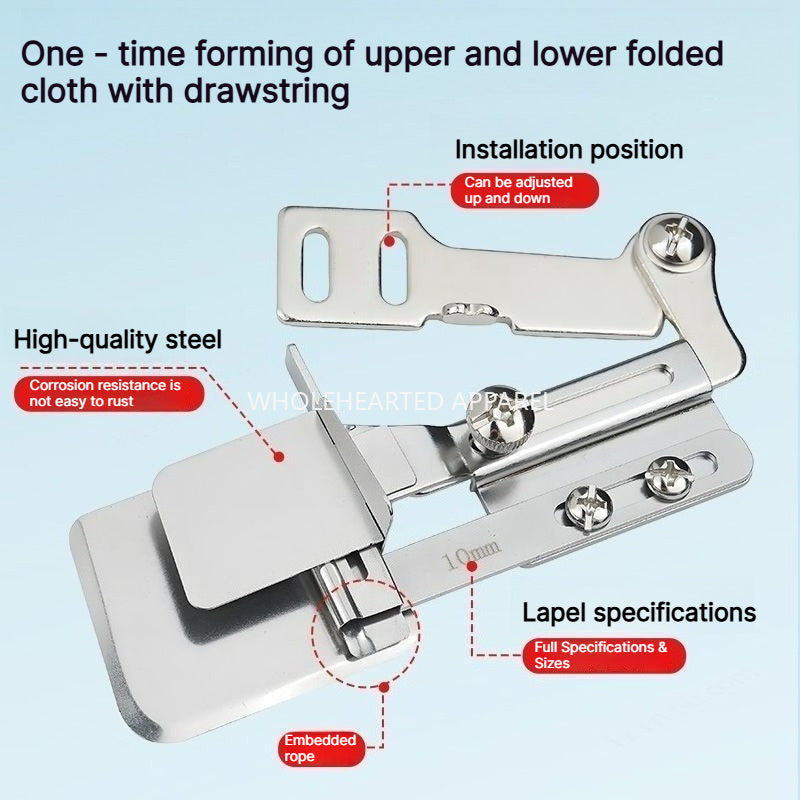 1906★ Adjustable Steel Piping Binder Attachment for Lockstitch Sewing Machines, Fold and Cord Guide★