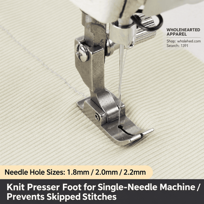 1391★ Nähfuß mit kleinem Nadelloch gegen Fehlstiche für Strickstoffe, dünne und elastische Stoffe – Nähmaschinenzubehör