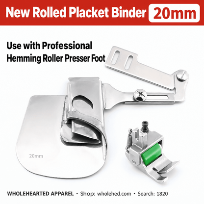 1820★ New Adjustable Rolled Placket and Curtain Edge Binder for Flatbed Sewing Machines, Suitable for Thin and Thick Fabrics