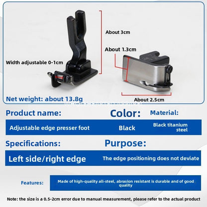 1569★ Nouveau pied presseur universel universel T-18 à bord de blocage réglable gauche et droite avec arrêt de tête de couteau pied presseur à fil ouvert