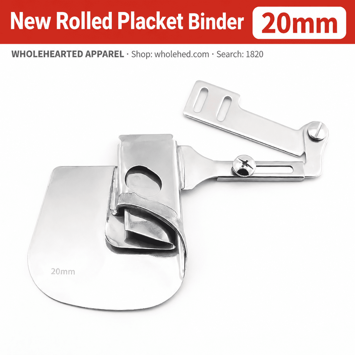 1820★ New Adjustable Rolled Placket and Curtain Edge Binder for Flatbed Sewing Machines, Suitable for Thin and Thick Fabrics