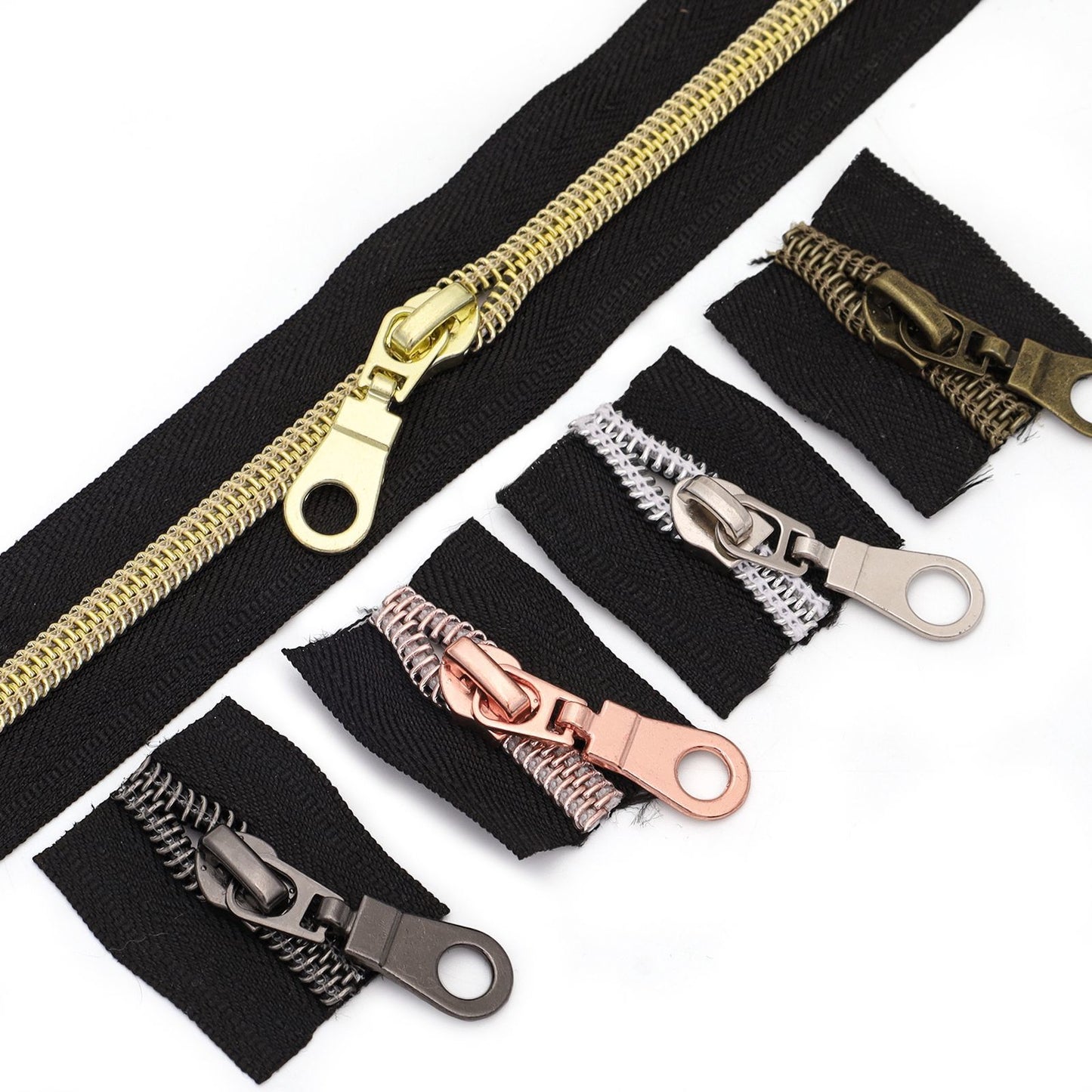 3104  Zipper No. 5 nylon positive wear Jitong head electroplating color multi-color optional with lock zinc alloy luggage jacket zipper is suitable