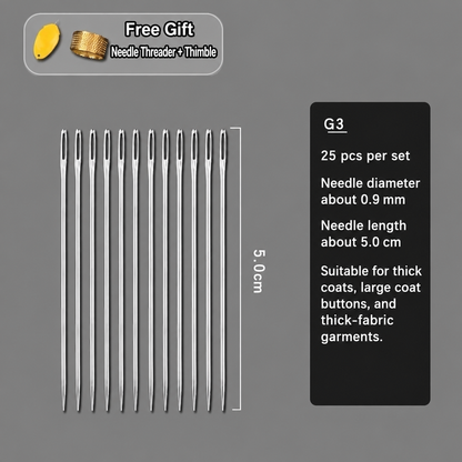 1917★ Traditional Hand Sewing Needles, Steel Needles for Clothing and Quilting, Large-Eye and Fine Sizes.