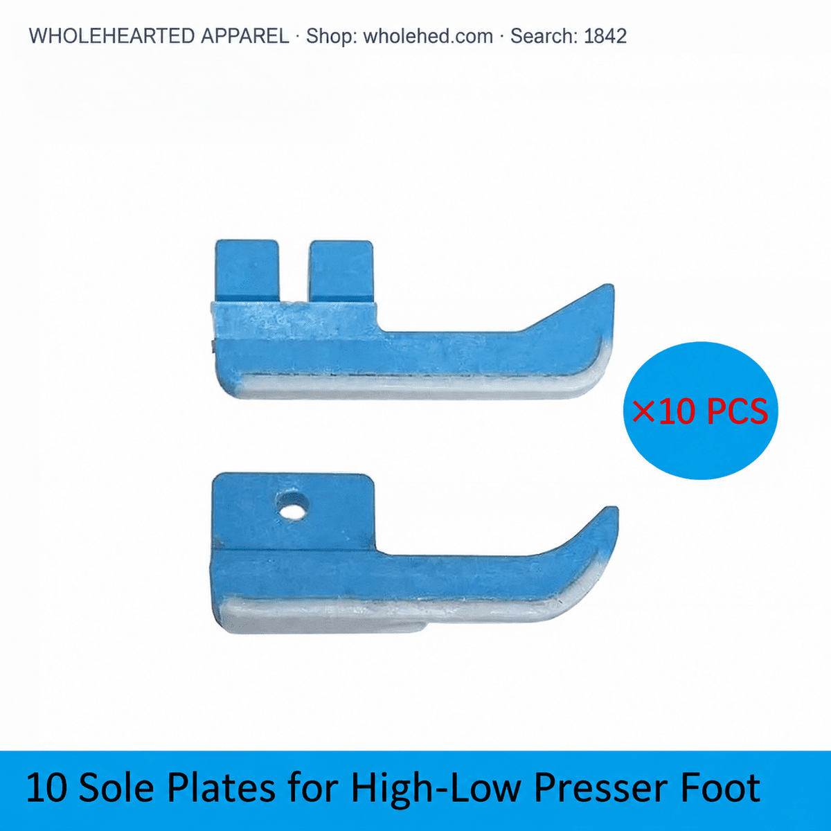 1842★ Nuovo piedino premistoffa alto-basso da 0.3 cm per macchine da cucire industriali, suola in plastica al teflon per cucire cerniere e realizzare impunture.