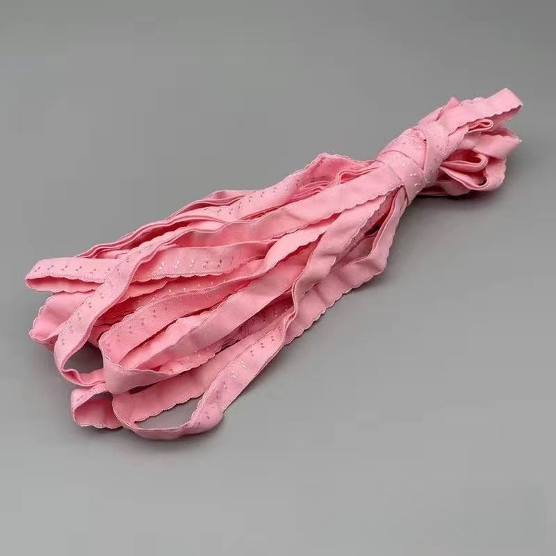 4501★ 1.2 cm doppellagiges Umschlag-Gummiband mit Picot-Kante für Kleidungsausschnitte.