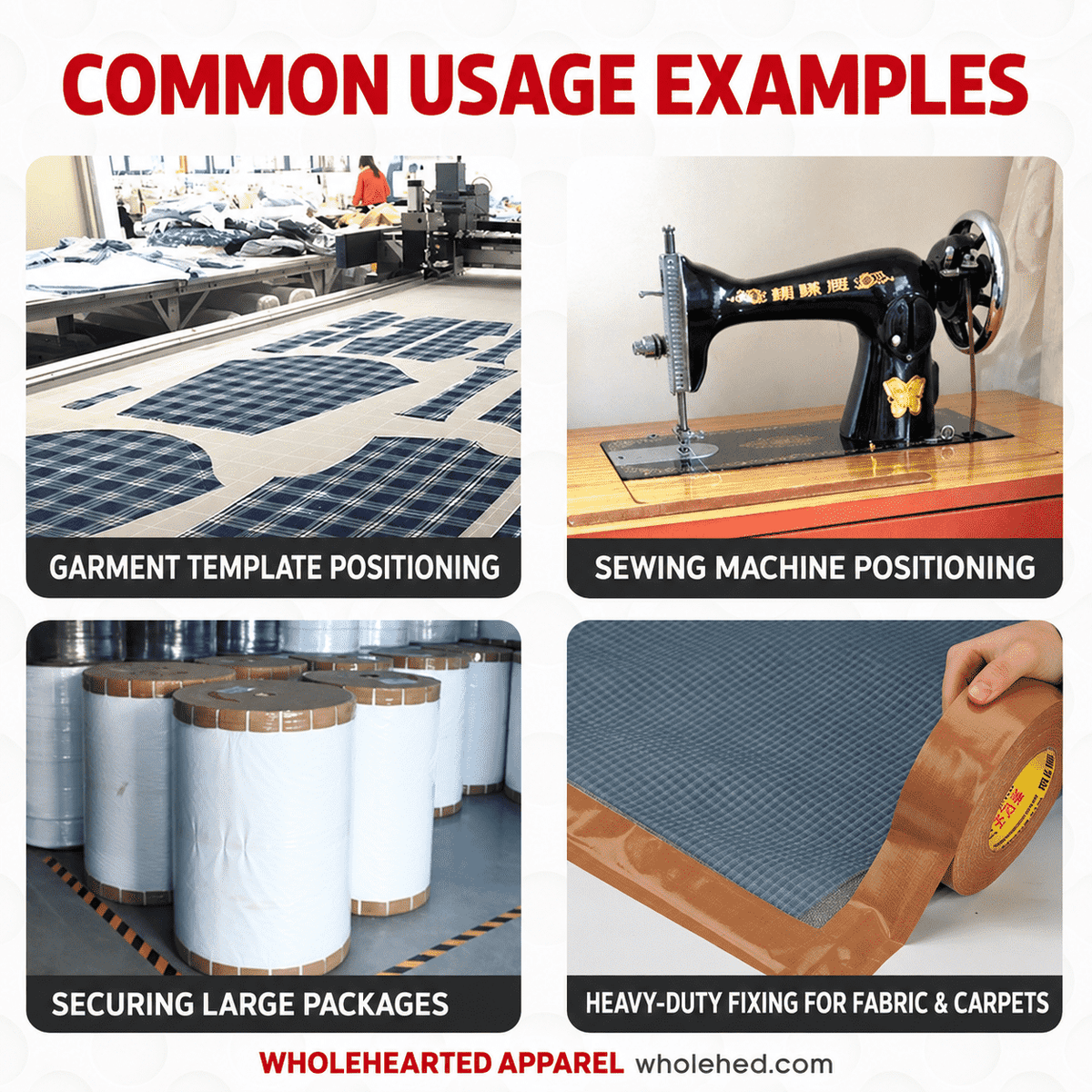 1088★ Sewing machine positioning tape, high-stick clothing template, soil brown cloth base glue, waterproof splicing single-sided carpet tape.