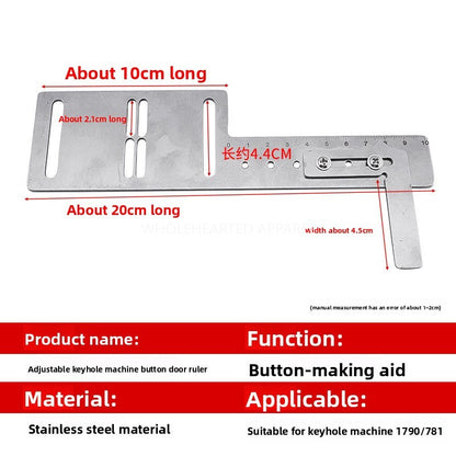 1615★  New keyhole machine button ruler adjustable auxiliary tools 1790/781 positioning ruler gauge tool sewing accessories