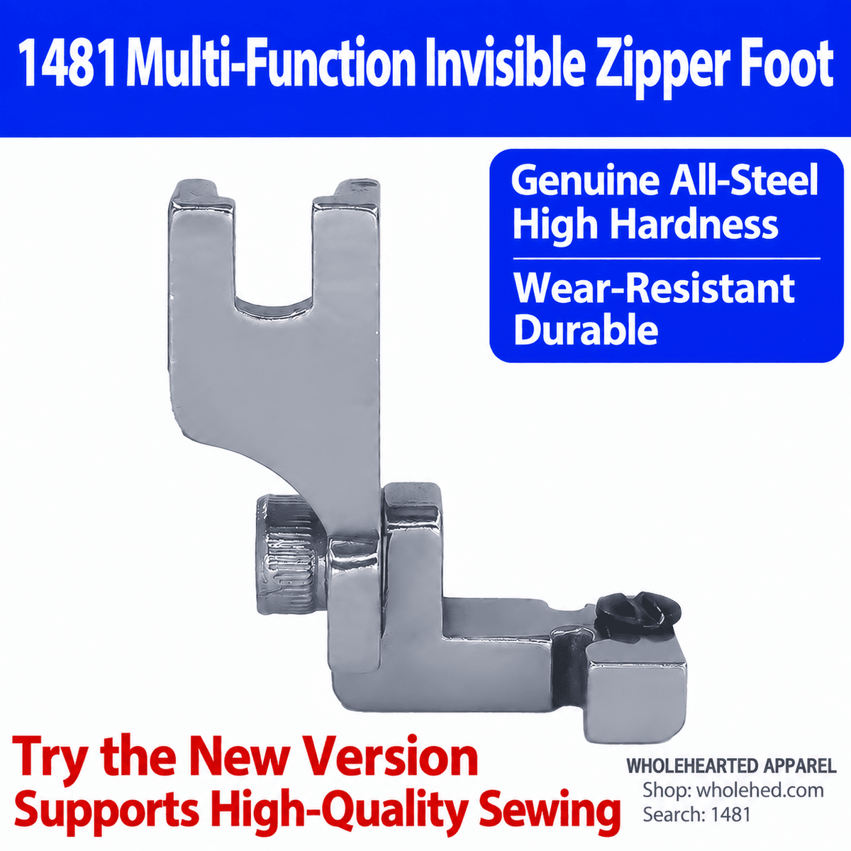 1481★ New Adjustable Multi-Function Invisible Zipper Presser Foot for Industrial & Computerized Lockstitch Sewing Machines.