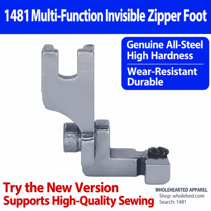 1481★ New Adjustable Multi-Function Invisible Zipper Presser Foot for Industrial & Computerized Lockstitch Sewing Machines.