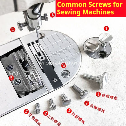 1728★  Computer flat car pin plate screw tooth screw presser foot screw upper needle screw sewing machine synchronous car pull tube screw★