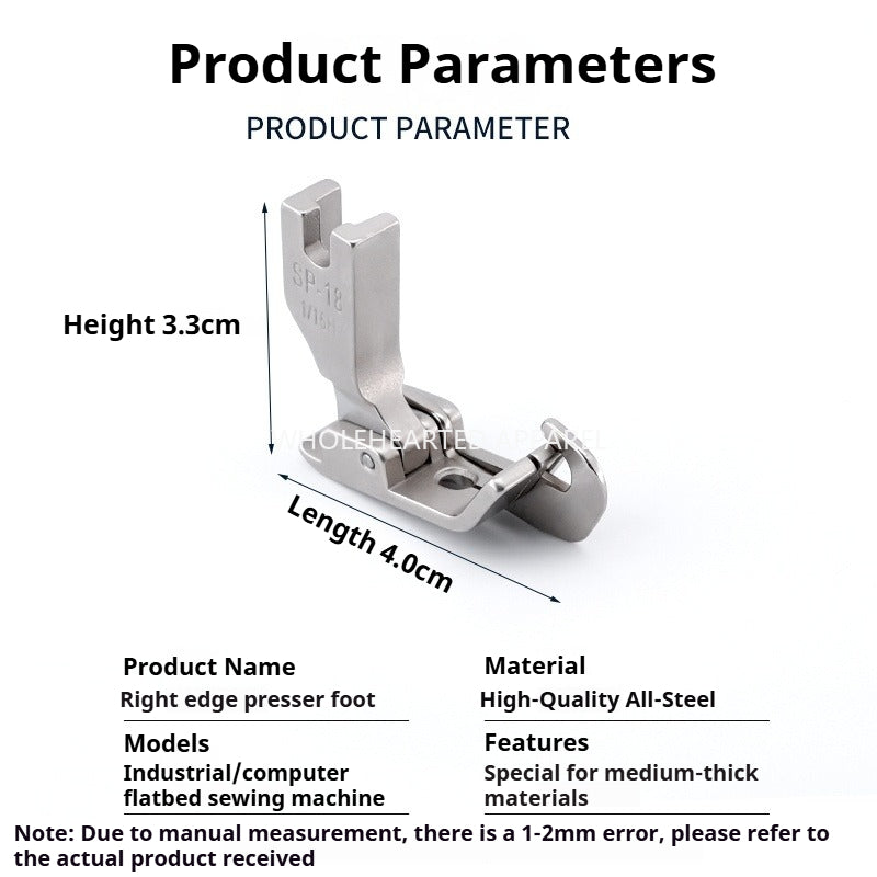 1721★  New product 0.25 stop, new flat car denim thick material, large stop edge presser foot, sewing machine accessories 3.0 large pinhole presser foot★