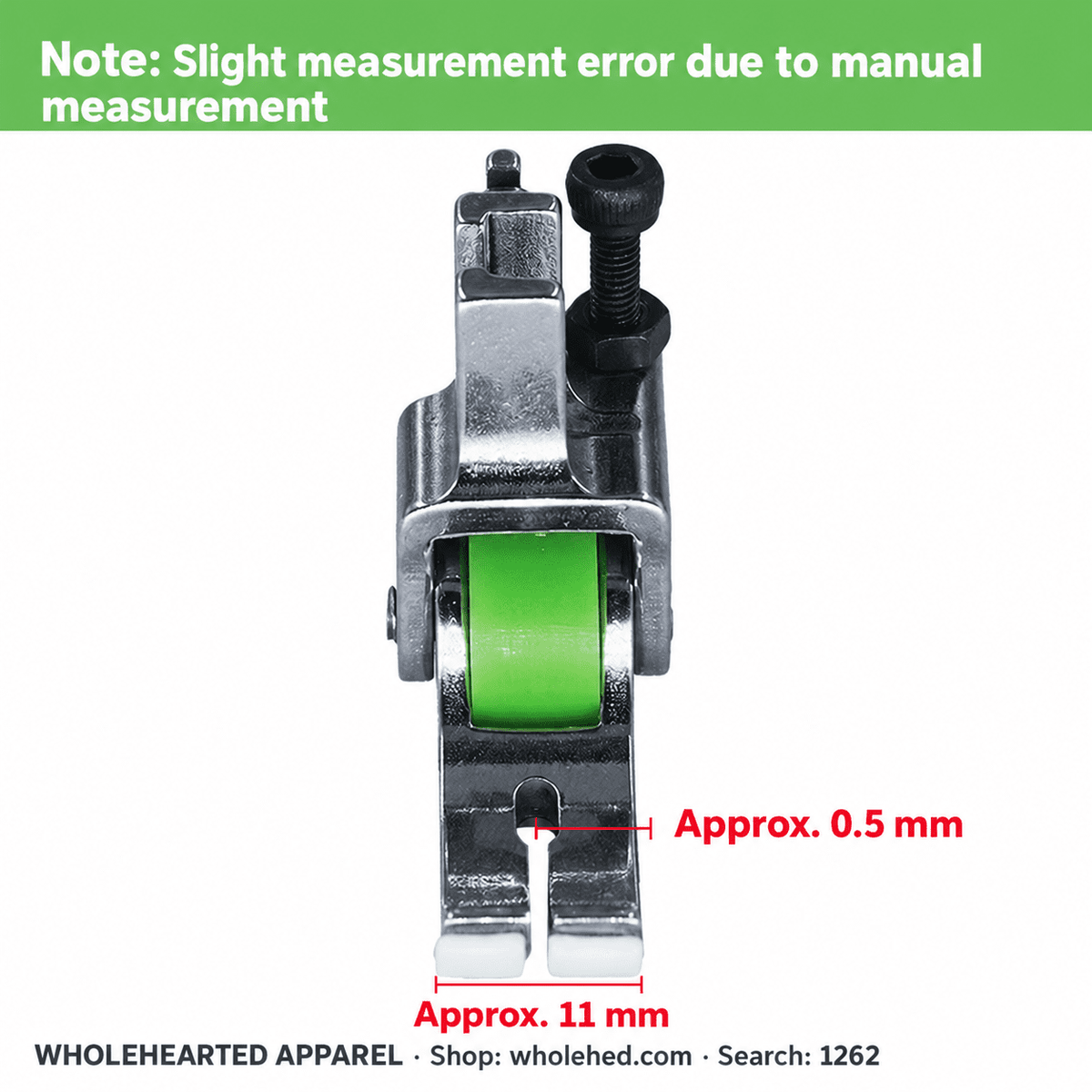 1262★ Premium Narrow 2-in-1 Teflon Roller Presser Foot for Thick Fabrics, Leather, Padded Jackets, Down Jackets & Curtains – Helps Prevent Fabric Jamming
