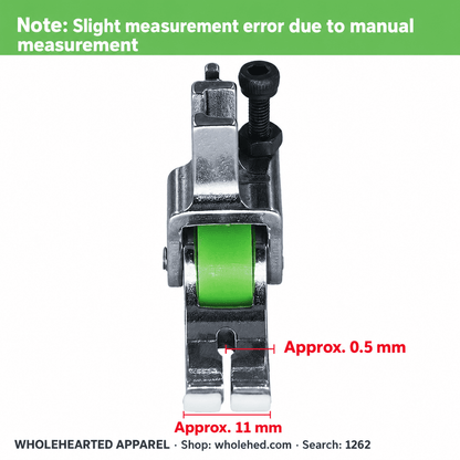 1262★ Premium Narrow 2-in-1 Teflon Roller Presser Foot for Thick Fabrics, Leather, Padded Jackets, Down Jackets & Curtains – Helps Prevent Fabric Jamming