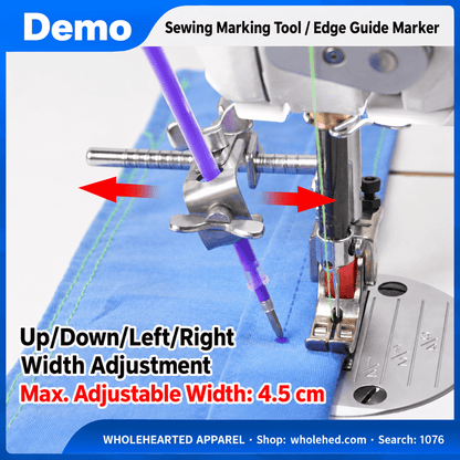 1076★ Adjustable Fabric Marking Guide for Computerized Flatbed Sewing Machines, Marks Fabric While Sewing.