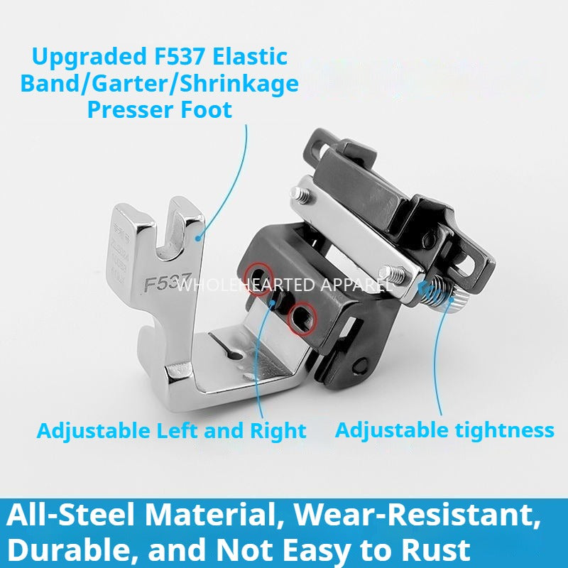 1610★  Upgraded flat car adjustable F537 rubber band presser foot electroplating elastic strap on all steel shoulder strap rubber band adjustable width★