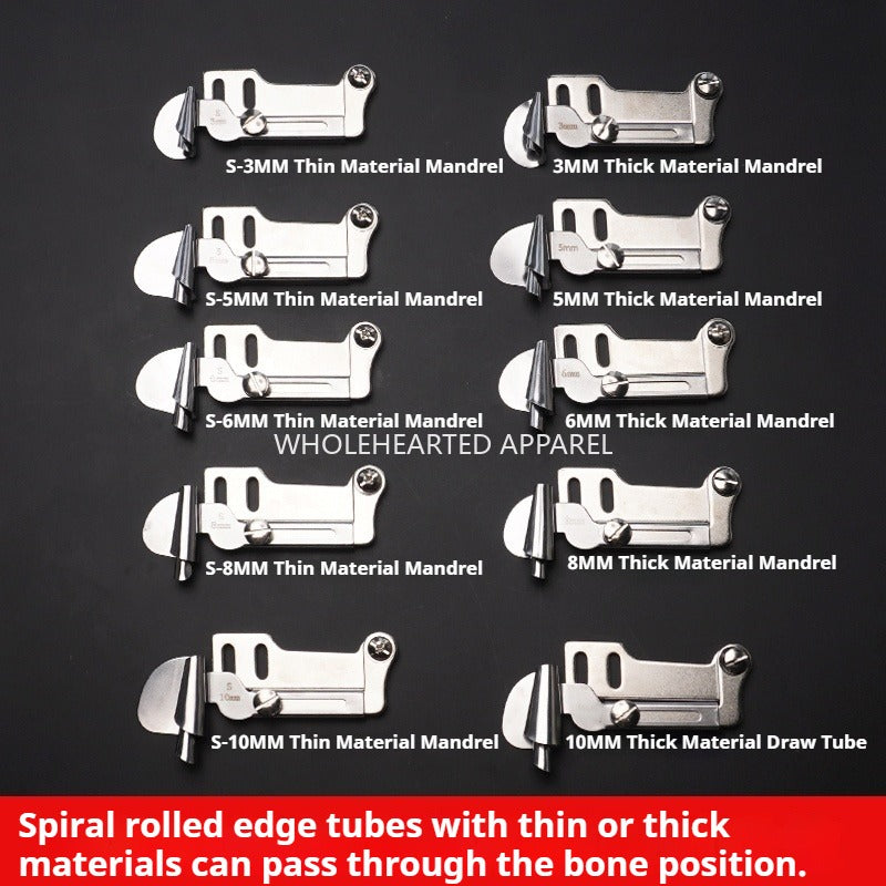 1597★  [Easy to pass the bone position] Sewing machine accessories New industrial spiral pull tube thin/thick material crimping device with Q5 professional crimping foot★