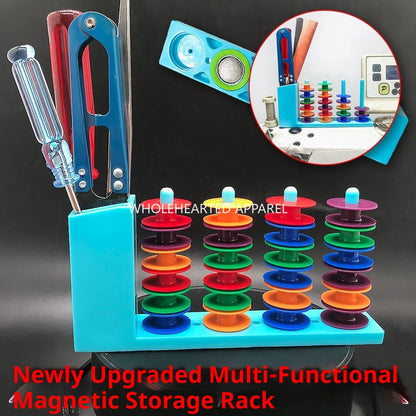 1010★ Support magnétique pour boîtiers de canette de machines à coudre, conçu pour les usines de confection, rangement pratique sans installation ★