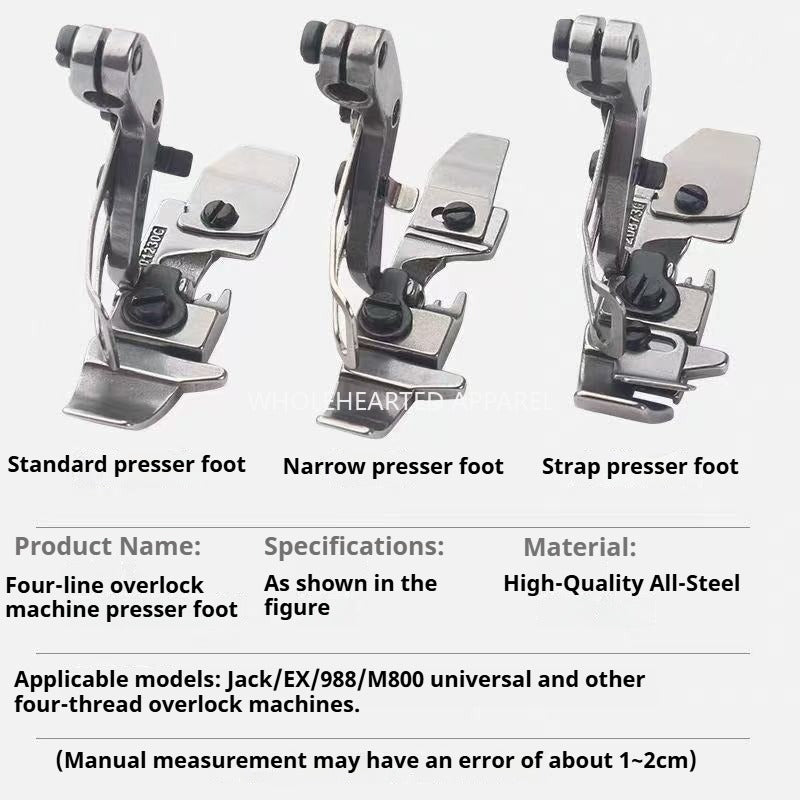 1040★ Pied-de-biche Jack Pegasus M800/988, pied-de-biche pour bandoulière, surjeteuse EX, pied-de-biche à quatre fils avec verrouillage de bord, pied-de-biche étroit★
