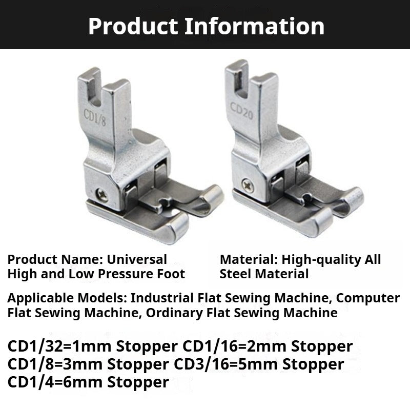 1415★  Computer flat car all-steel left and right universal high and low presser foot industrial sewing machine rib stop pressing line tangential presser foot★