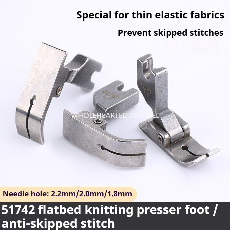 1391★  Flat car 51742 Presser foot for knitted thin materials Elastic fabric Anti-jumper thread Small hole Pinhole Presser foot Sewing machine accessories★
