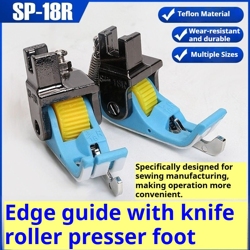 1692★  New flat car plastic Teflon baseplate left and right rib roller presser foot SP-18 with knife presser foot sewing accessories★