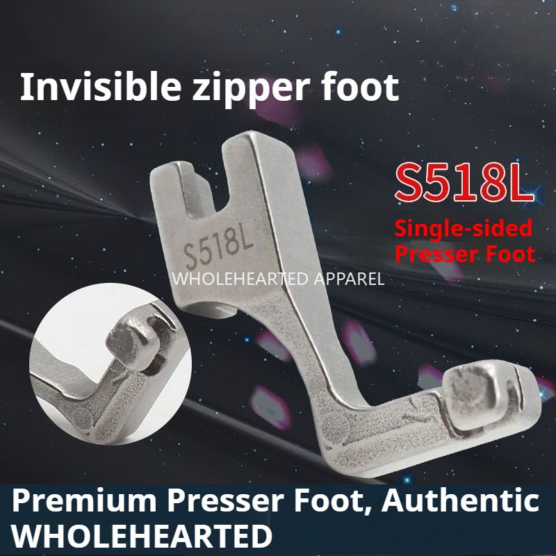 1372★ Pied presseur pour fermeture éclair invisible de boutique, pied presseur unilatéral pour fermeture éclair invisible Daqian, guide-courroie plat pour ordinateur, fermeture éclair supérieure de voiture★
