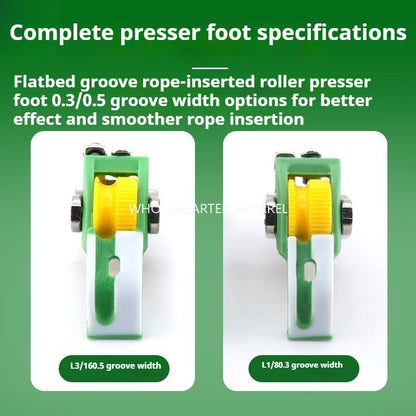 1680★  New flat car Teflon embedded rope roller presser foot P69 with slot embedded rope presser foot sill rope bag rope sewing accessories★