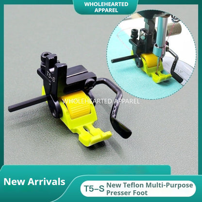 1592★  New Teflon T5-S multi-purpose five-in-one computer flat car left and right rib pressing roller pressing foot★