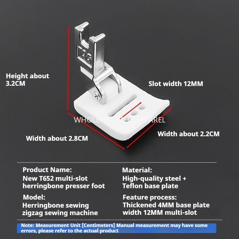 1632★  New T652 Sancao inlaid rope presser foot herringbone car zigzag sewing machine Teflon baseplate sewing accessories wear-resistant★