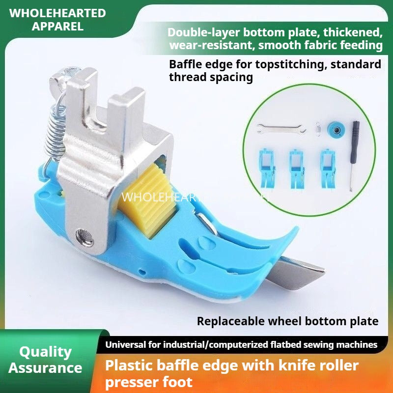 1692★ Máquina de coser de cama plana SP18 Prensatelas con rodillo guía de borde derecho con suela de teflón de plástico Accesorio de costura universal.★