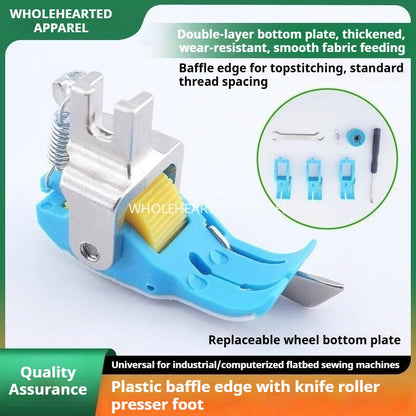 1692★ Máquina de coser de cama plana SP18 Prensatelas con rodillo guía de borde derecho con suela de teflón de plástico Accesorio de costura universal.★