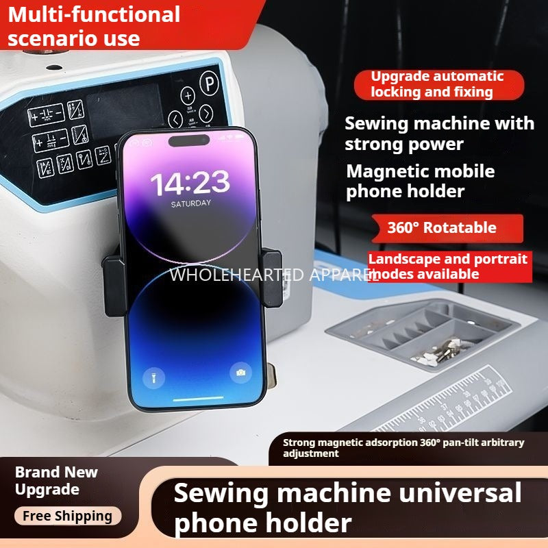 1698★ Nouveau support universel pour téléphone portable pour machine à coudre, fixation magnétique, anti-vibration, rotatif, réglable horizontalement et verticalement, accessoires de couture ★