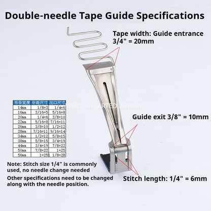 1350★ Tube de guidage pour machine à coudre à double aiguille, pour fixation de ruban adhésif et pied presseur, tube de guidage pour adhésif de surface★