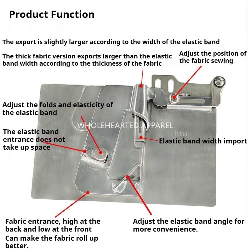 1485★ Sewing machine accessories, mattress, rubber band pull drum, crimping device, computer flat car adjustable, handmade rubber band hemming device★