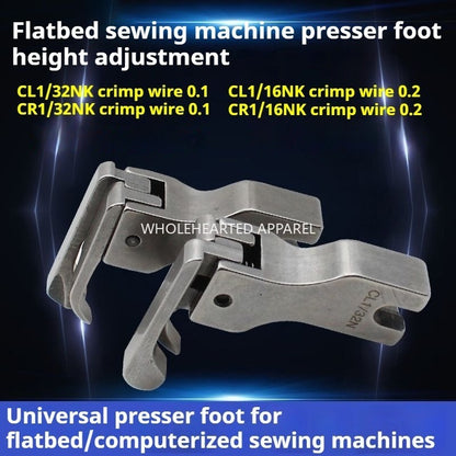 1183★ Prensatelas alto y bajo para máquina de coser industrial de acero CR1/16N, prensatelas alto y bajo para máquina de coser CL1/32N, prensatelas de alambre con tope abierto★