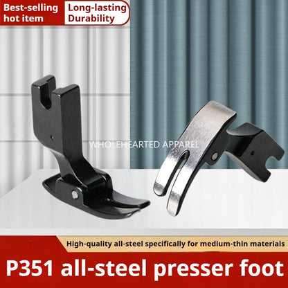 1573★  Computer flat car black steel P351 all steel presser foot 0.5 flat presser foot Industrial sewing machine flat presser foot P351S presser foot★
