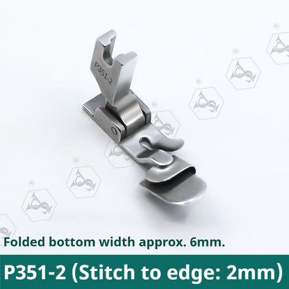 1107★  P351 non-ironing folding edge pressing foot, turtle hat under folding flat car crimping drum tool★