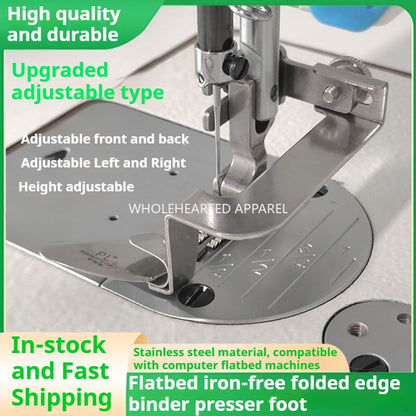 1453★  New computer flat car non-ironing, folding edge pressing foot, upper turtle back, lower folding edge non-ironing, fixed regulation, stop adjustable regulation★