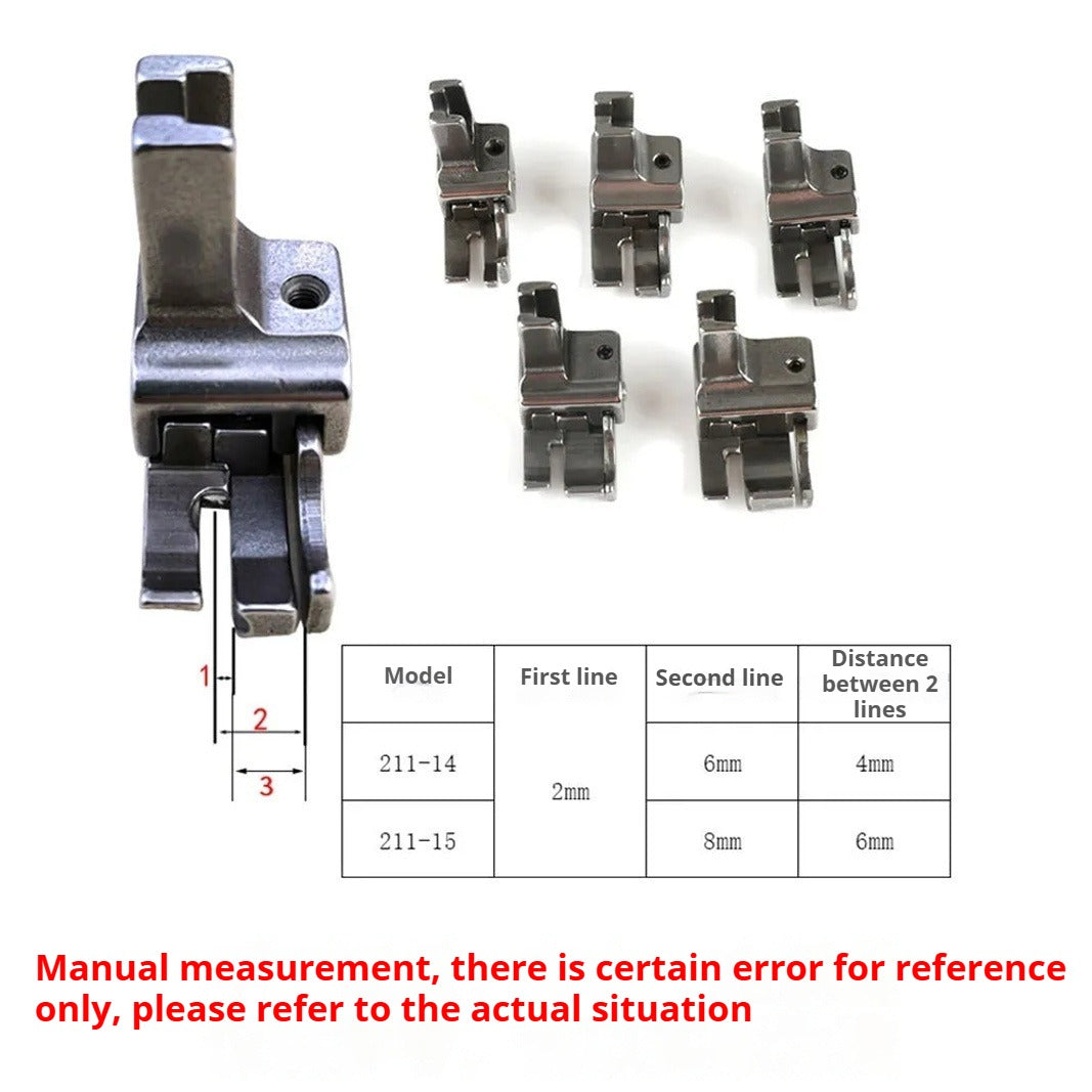 1547★ Accessoires pour machines à coudre, pied presseur plat double usage haute et basse, pied presseur multifonctionnel à double ligne avec arrêt de coupe et de pression sur la ligne ouverte★