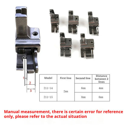 1547★ Accessoires pour machines à coudre, pied presseur plat double usage haute et basse, pied presseur multifonctionnel à double ligne avec arrêt de coupe et de pression sur la ligne ouverte★