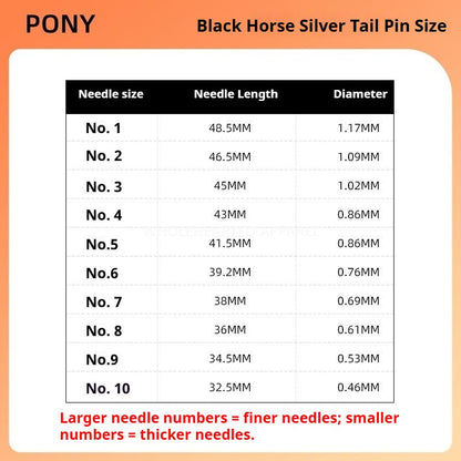 1514★ Aiguilles à broder indiennes authentiques PONY, marque cheval, marque cerf, queue dorée, 25 pièces/sachet★