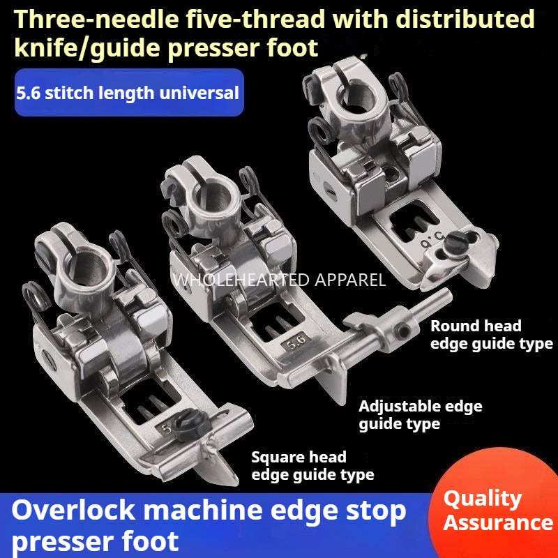 1588★ Ma Yinjian Jack, machine à coudre interlock à trois aiguilles et cinq fils, pied presseur 5.6, accessoires pour machine à coudre industrielle, pied presseur de coupe central★