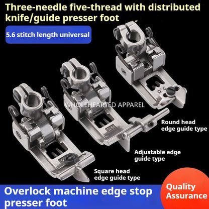 1588★ Ma Yinjian Jack, machine à coudre interlock à trois aiguilles et cinq fils, pied presseur 5.6, accessoires pour machine à coudre industrielle, pied presseur de coupe central★