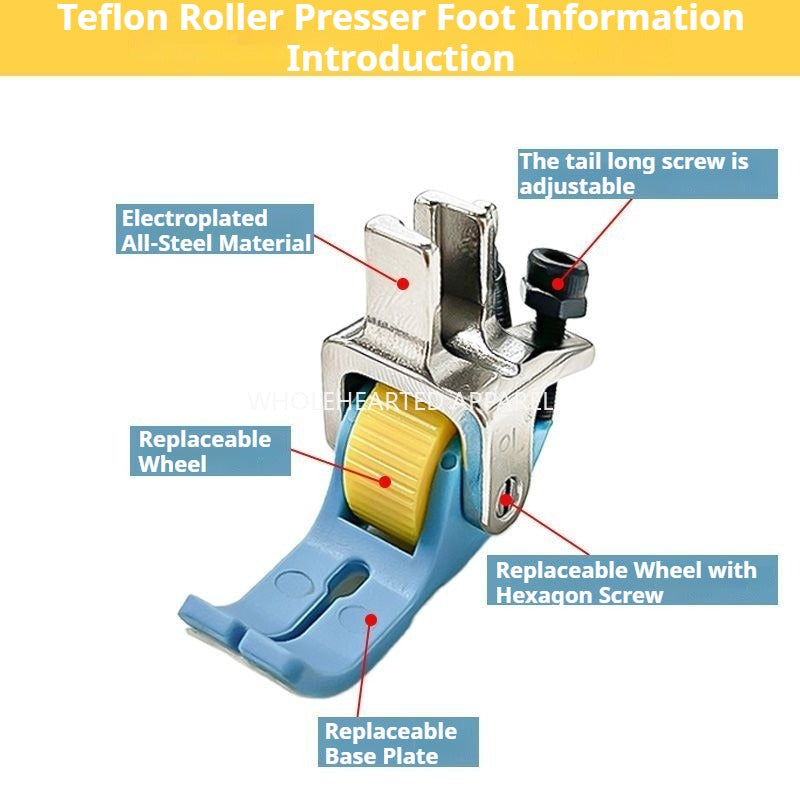 1159★  New product 2025 New flat car Teflon narrow roller presser foot Plastic roller presser foot Thin material Universal anti-eating cloth★