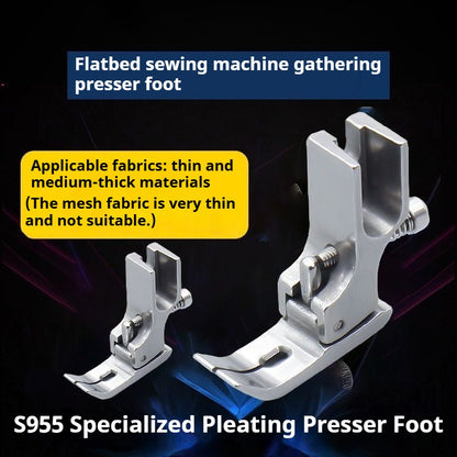 1024★ Pied de fer plat pour plis et rétrécissements P955, pied de fer plat pour machine à coudre, pied de fer simple à prix réduit pour bordures en dentelle et volants★