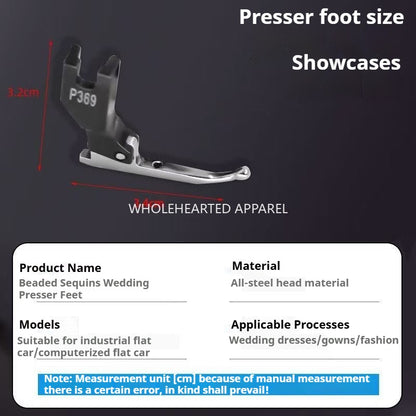 1494★  Special presser foot for bead edge sequined wedding dress fabric, eliminating the time to knock beads and replenish beads, sewing machine accessories★